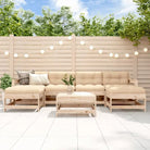 Houten loungeset met zachte kussens voor in de tuin - Natuurlijk grenenhout - Tuinsets