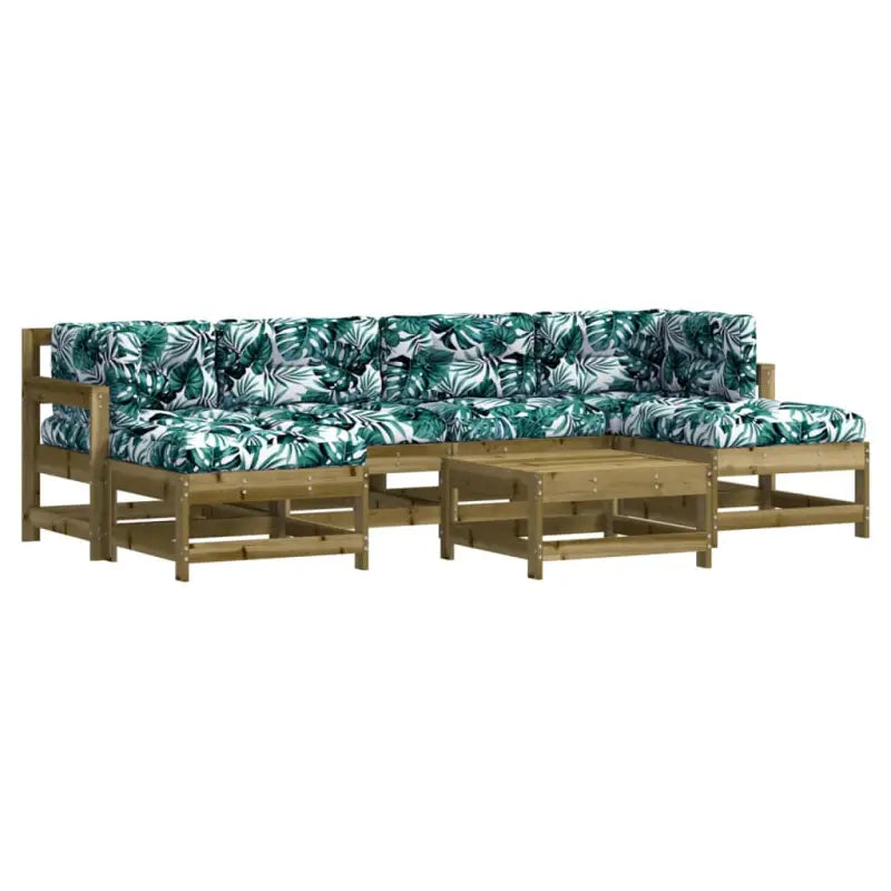 Houten loungeset met zachte kussens voor in de tuin - Tuinsets