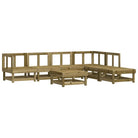 Houten loungeset van geïmpregneerd grenenhout met voetenbank en salontafel - Tuinsets