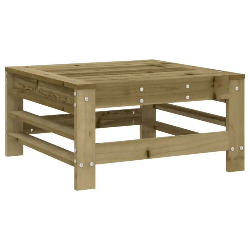 Houten loungeset van geïmpregneerd grenenhout met voetenbank en salontafel - Tuinsets