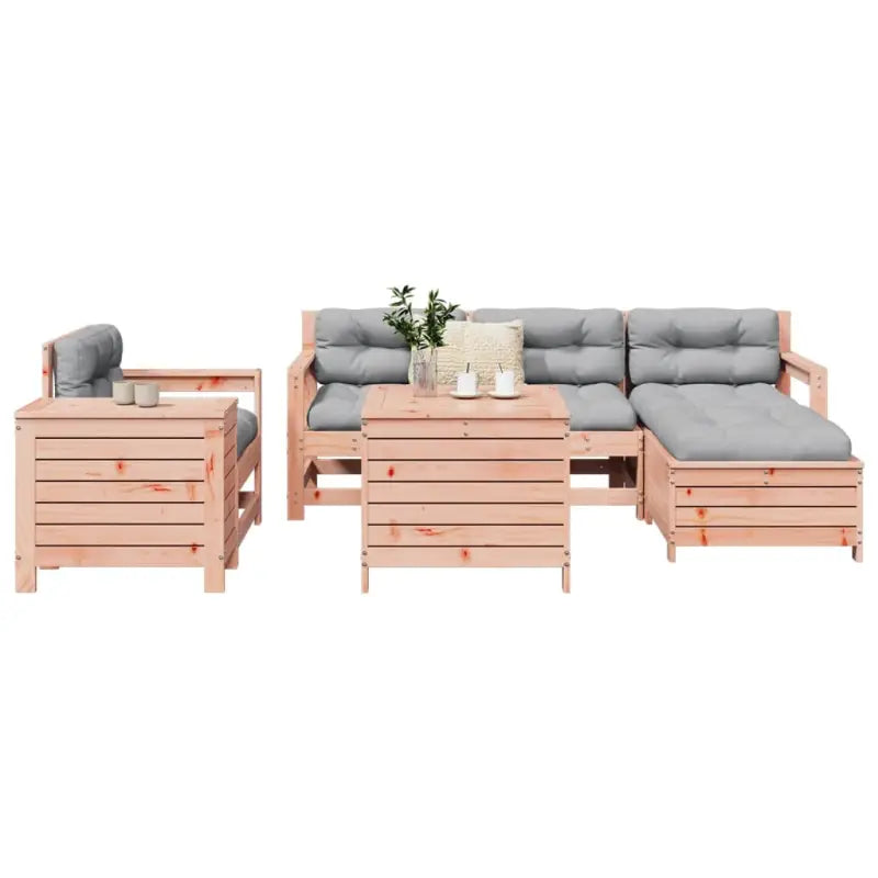 Houten loungeset van massief Douglas vurenhout voor in de tuin - Tuinsets