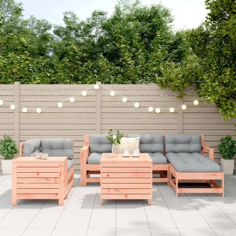 Houten loungeset van massief Douglas vurenhout voor je tuin of terras - Tuinsets
