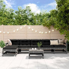 Houten loungeset van massief grenenhout met voetenbank en salontafel - Tuinsets