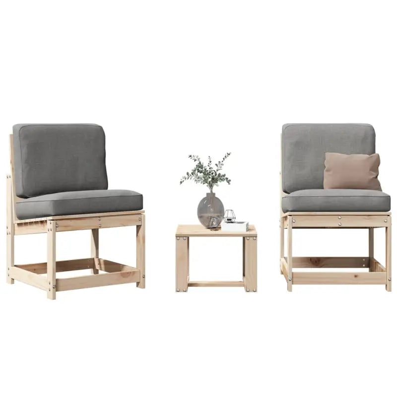 Houten loungeset van massief grenenhout voor in de tuin of op het terras - Tuinstoelen