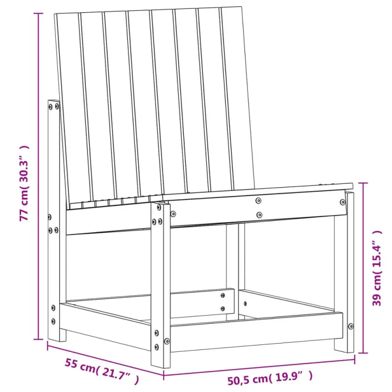 Houten loungeset van massief grenenhout voor in de tuin of op het terras - Tuinstoelen