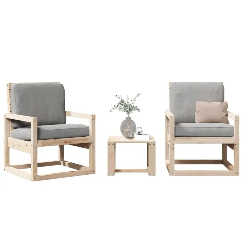 Houten Loungeset van Massief Grenenhout voor in de Tuin - Natuurlijk grenenhout - Tuinsets