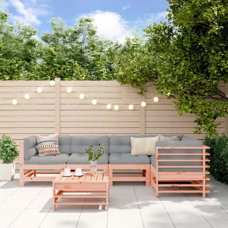 Houten loungeset van massief grenenhout voor in de tuin - Natuurlijk douglashout - Tuinsets