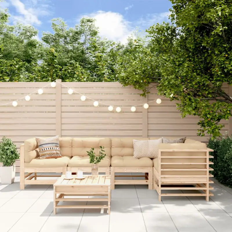 Houten loungeset van massief grenenhout voor in de tuin - Natuurlijk grenenhout - Tuinsets