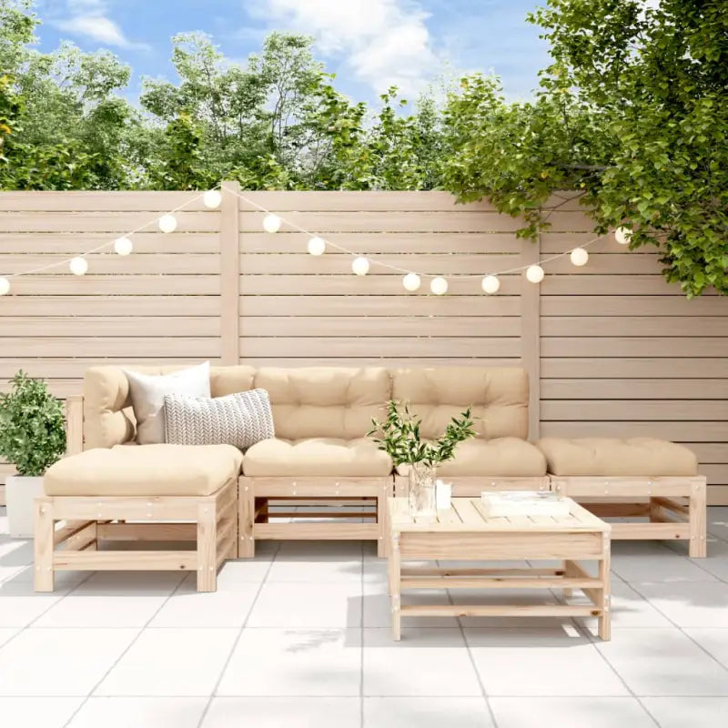 Houten loungeset van massief grenenhout voor in de tuin - Natuurlijk grenenhout - Tuinsets