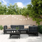 Houten loungeset van massief grenenhout voor in de tuin - Zwart - Tuinsets