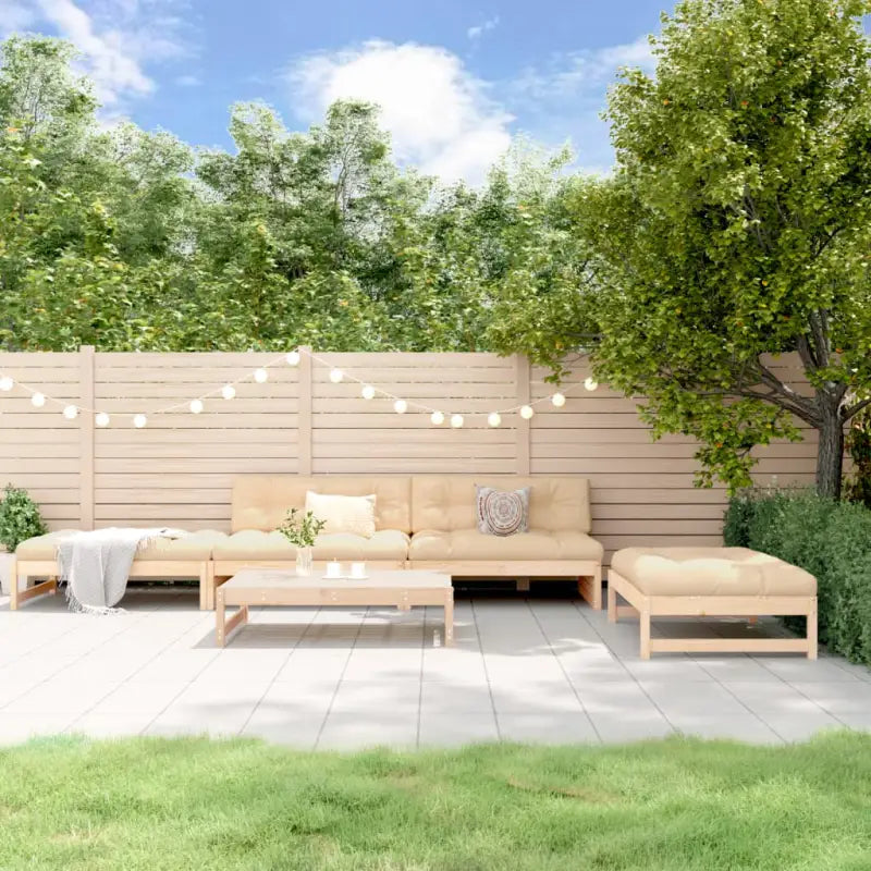 Houten loungeset van massief grenenhout voor tuin of terras - Natuurlijk grenenhout - Tuinsets