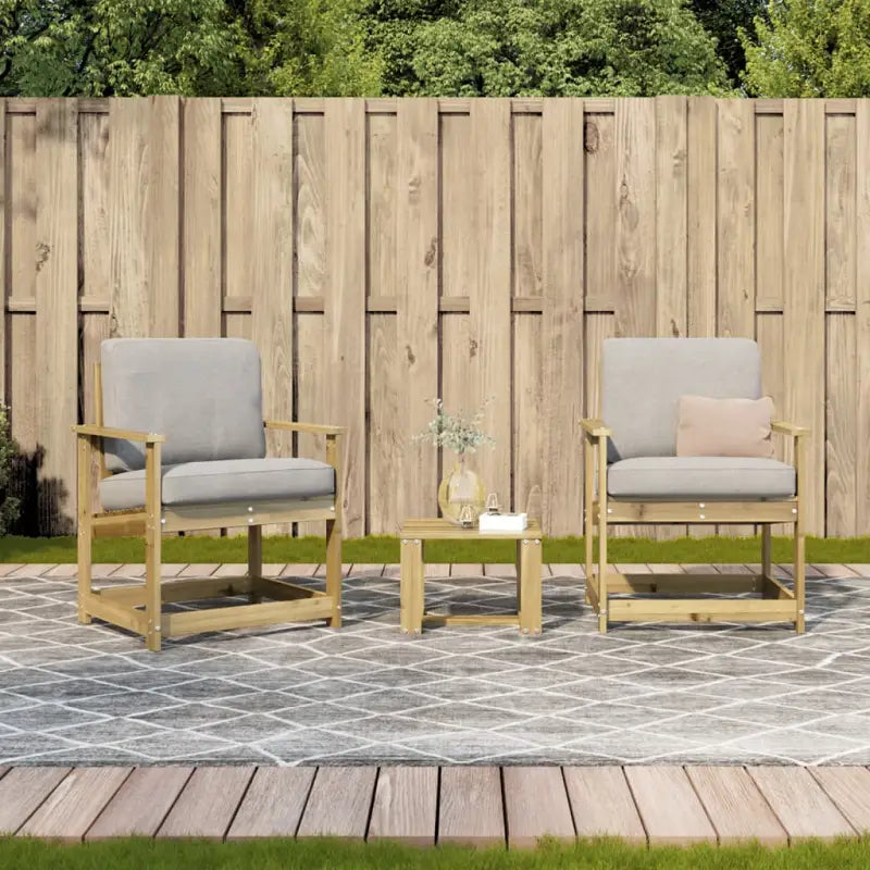Houten loungeset van vacuüm geïmpregneerd grenenhout voor tuin en terras - Tuinstoelen