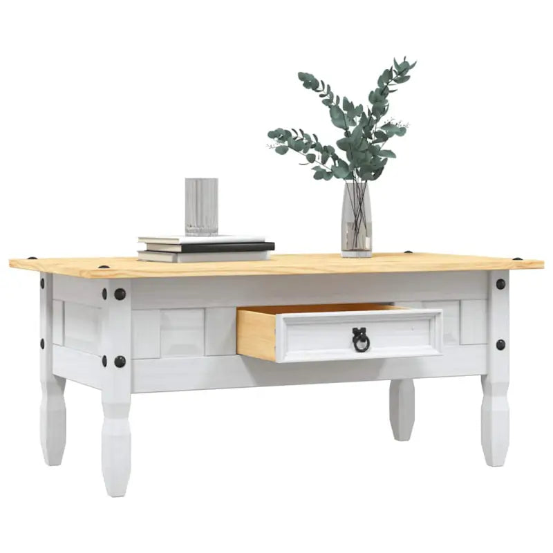 Houten Mexicaanse Corona salontafel met rustieke charme - Wit / 1 - Salontafels