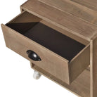 Houten nachtkastje van massief hout met manieren gemonteerd - Nachtkastjes