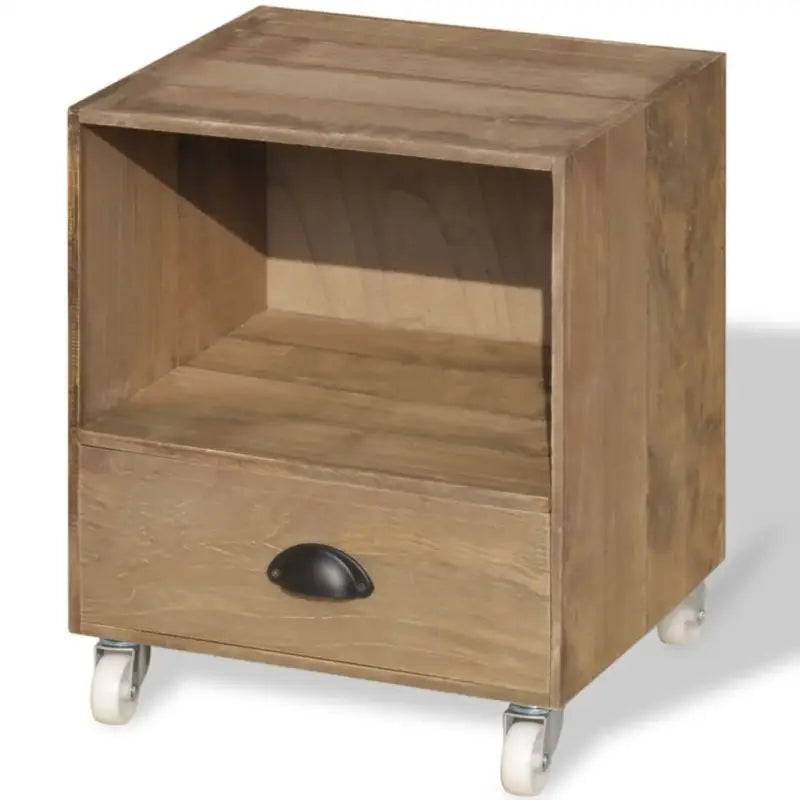 Houten nachtkastje van massief hout met manieren gemonteerd - Nachtkastjes