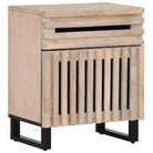 Houten nachtkastje van massief mangohout voor een stoer interieur - Wit / 1 / massief mangohout - Nachtkastjes