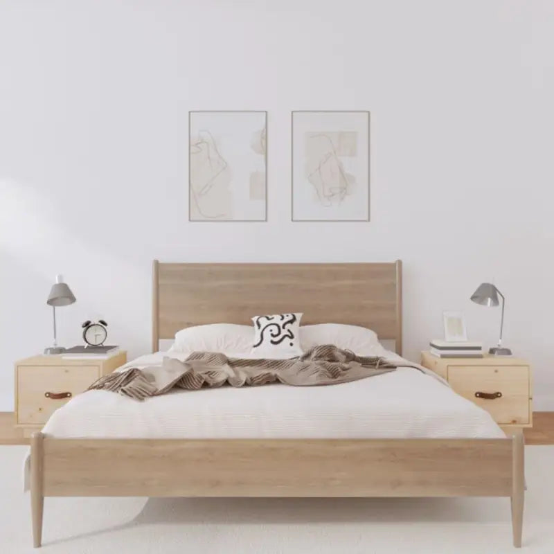 Houten nachtkastjes van massief grenenhout voor een elegant interieur - Naturel / 2 - Nachtkastjes