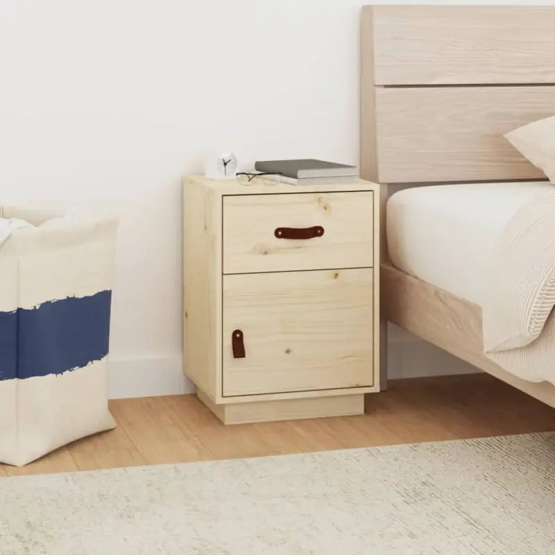 Houten nachtkastjes van massief grenenhout voor elegante interieurs - Naturel / 1 - Nachtkastjes