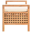 Houten opbergbank met kussen van massief walnotenhout voor hal en slaapkamer - 93 x 49 x 49 cm - Opberg- & halbankjes