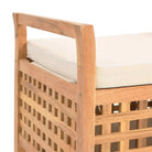 Houten opbergbank met kussen van massief walnotenhout voor hal en slaapkamer - 93 x 49 x 49 cm - Opberg- & halbankjes