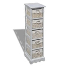 Houten Opbergkast met Trendy Design voor Inrichting - Wit / 25 x 28 x 90 cm / 1 - Opbergkasten & lockerkasten