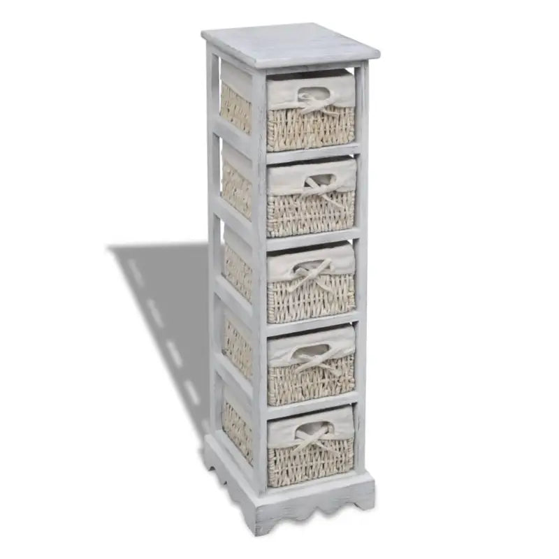 Houten Opbergkast met Trendy Design voor Inrichting - Wit / 25 x 28 x 90 cm / 1 - Opbergkasten & lockerkasten