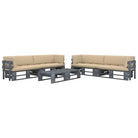 Houten Pallet Loungeset voor Gezelligheid en Ontspanning - Beige / 4x hoek + 2x Tafel / Grijs - Tuinsets