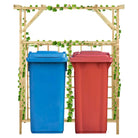 Houten pergola voor 2 containers van groen geïmpregneerd grenenhout - 140 x 80 x 168 cm / 1 - Tuinbogen latwerk &