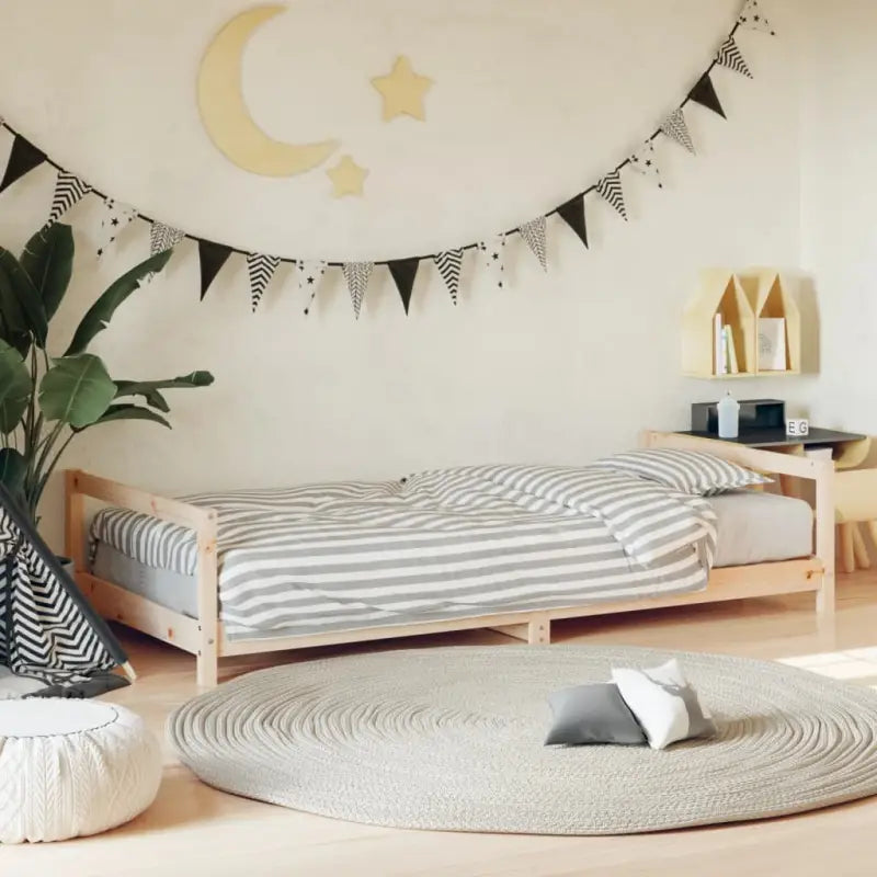 Houten Peuterrandbeden van massief grenenhout met tijdloos design - Naturel / 90 x 190 cm - Peuter- & kinderbedden