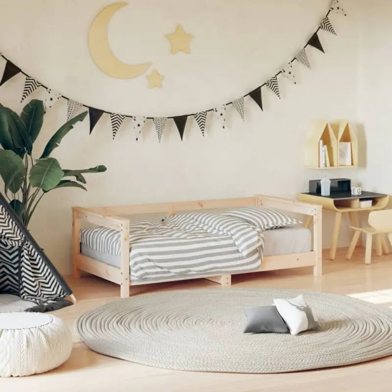 Houten Peuterrandbeden van massief grenenhout met tijdloos design - Naturel / 70 x 140 cm - Peuter- & kinderbedden