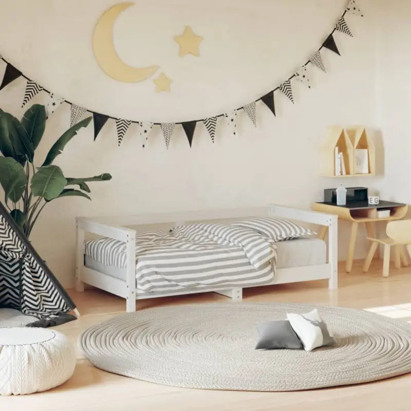 Houten Peuterrandbeden van massief grenenhout met tijdloos design - Wit / 70 x 140 cm - Peuter- & kinderbedden