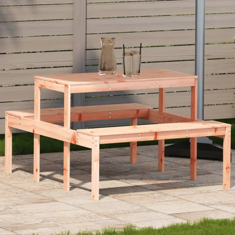 Houten picknicktafel van massief grenenhout voor buitengebruik - Natuurlijk douglashout / 110 x 134 x 75cm / 1