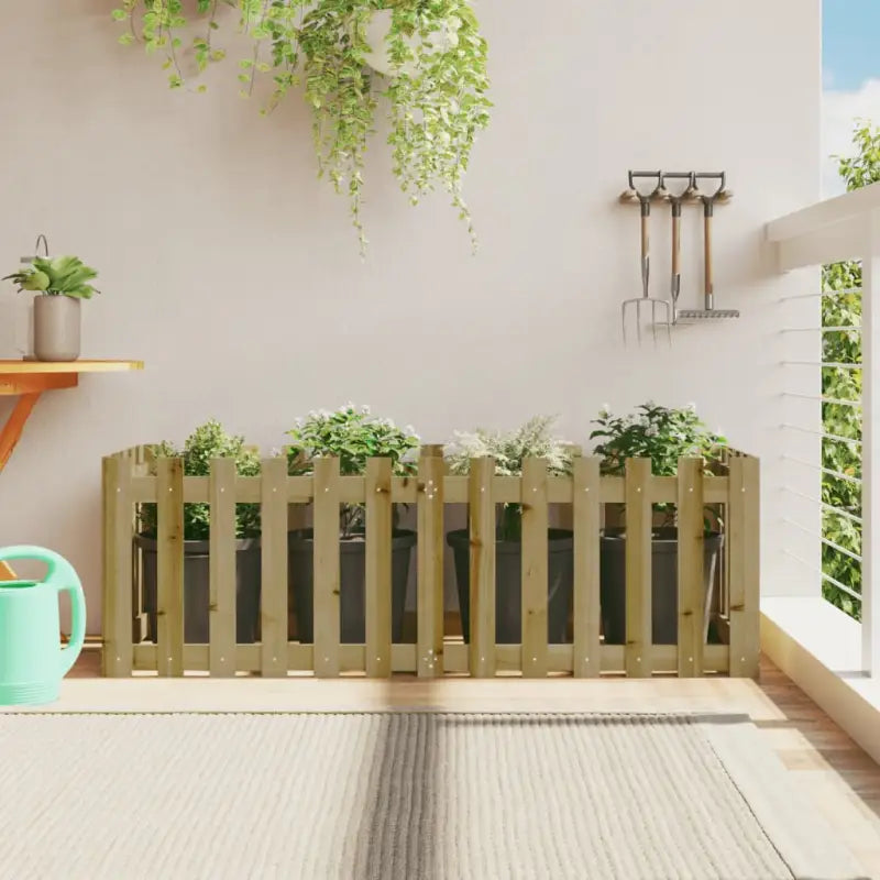 Houten plantenbak van geïmpregneerd grenenhout voor tuin en interieur - Naturel geïmpregneerd / 150 x 50 x 50 cm / 1