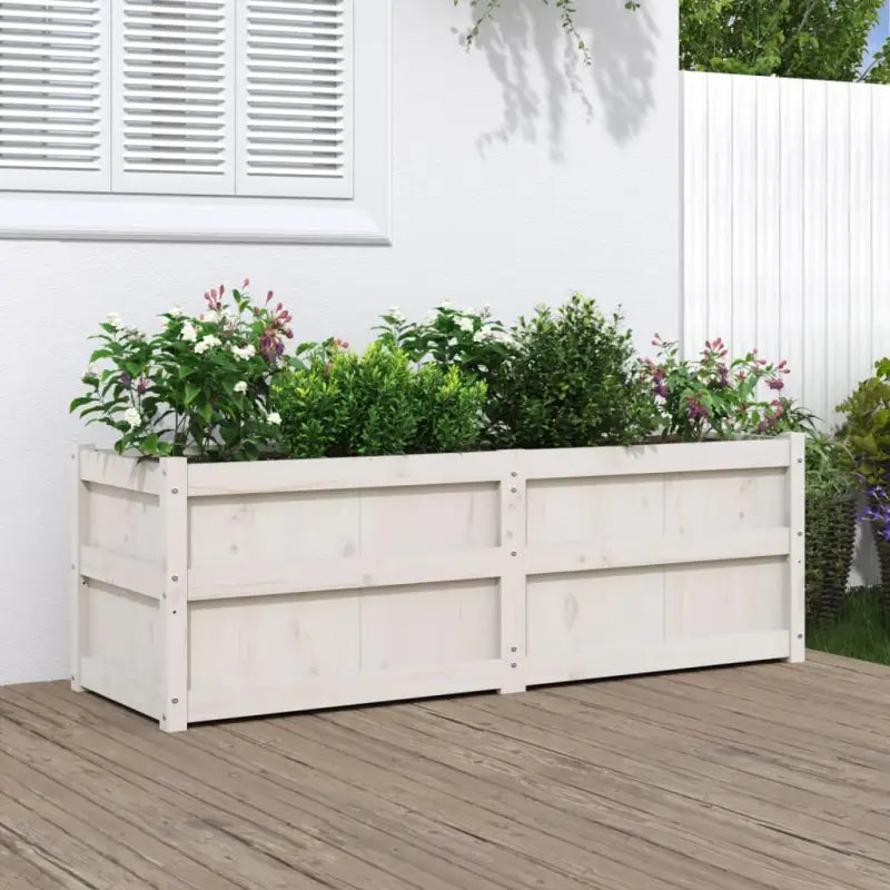 Houten plantenbak van geïmpregneerd grenenhout voor tuin en terras - Wit grenenhout / 1 - Bloempotten & plantenbakken