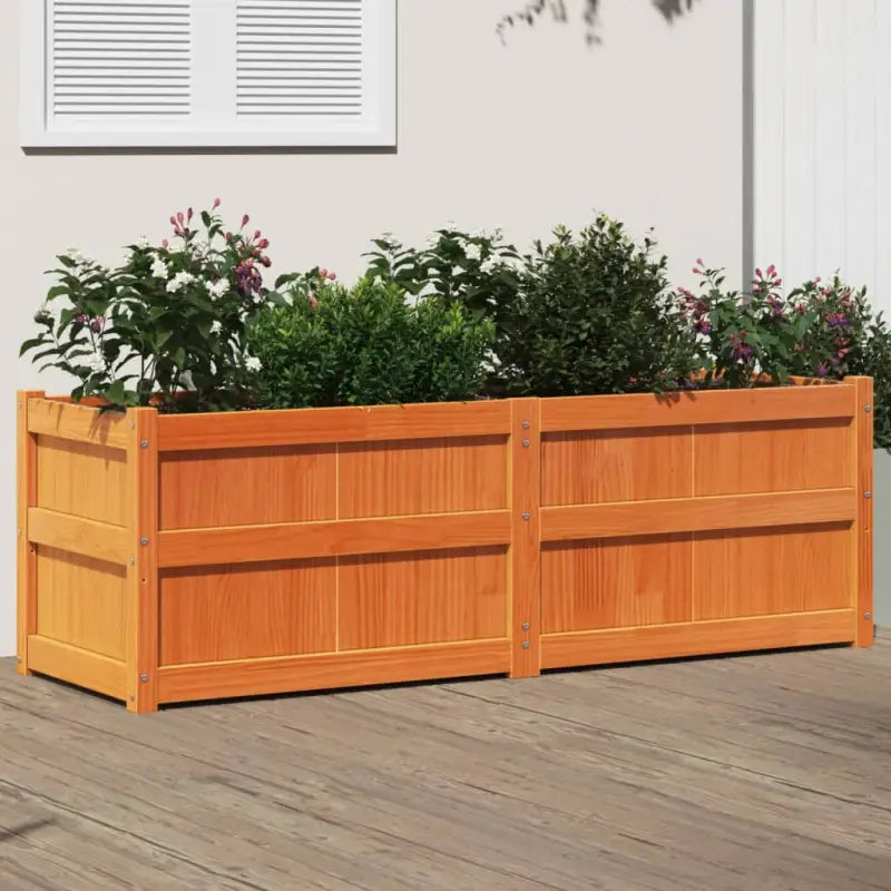 Houten plantenbak van geïmpregneerd grenenhout voor tuin en terras - Bruingrenen / 1 - Bloempotten & plantenbakken