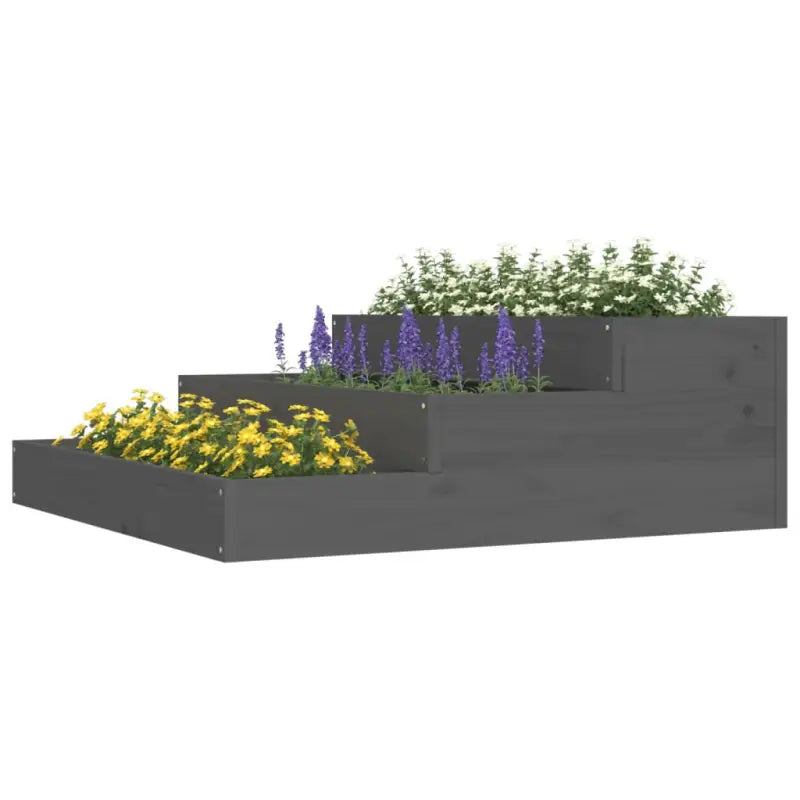 Houten plantenbak van massief grenenhout met trapsgewijs ontwerp - Bloempotten & plantenbakken