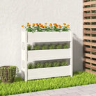 Houten plantenbak van massief grenenhout voor binnen en buiten gebruik - Wit / 112 x 25 x 104.5 cm / 1 - Bloempotten &