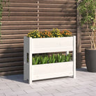 Houten plantenbak van massief grenenhout voor binnen en buiten gebruik - Wit / 77 x 25 x 66 cm / 1 - Bloempotten &