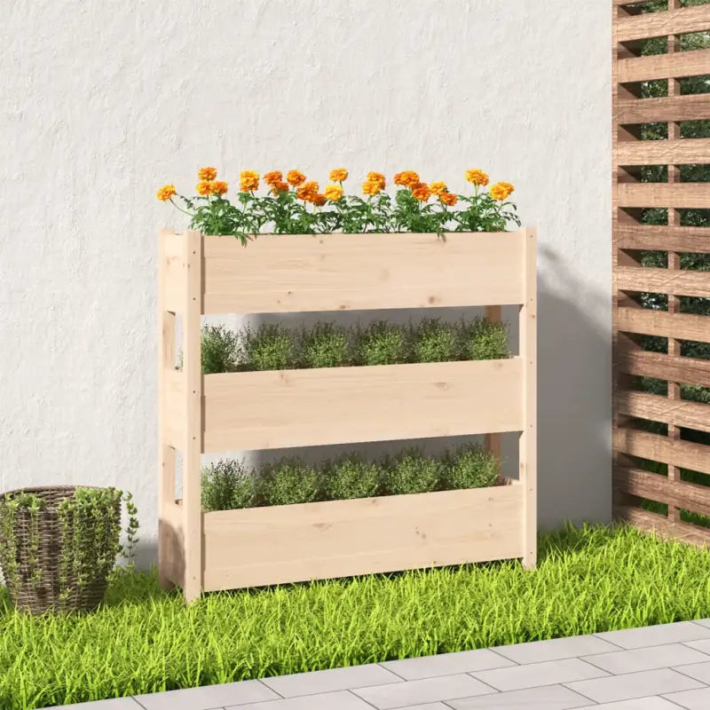 Houten plantenbak van massief grenenhout voor binnen en buiten gebruik - Bloempotten & plantenbakken