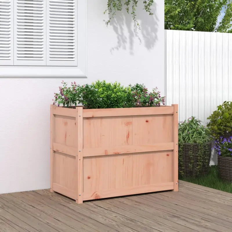 Houten plantenbak van massief grenenhout voor tuin en balkon - Natuurlijk douglashout / 1 - Bloempotten & plantenbakken