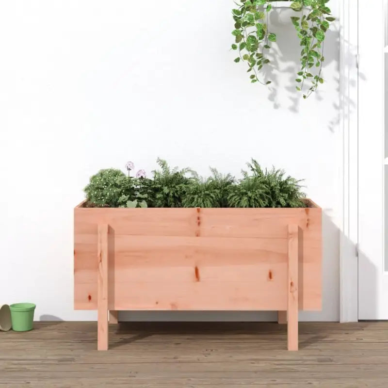 Houten plantenbak van massief grenenhout voor tuin en balkon - Natuurlijk douglashout / 101 x 50 x 57 cm / 1