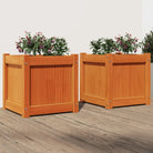 Houten plantenbak van massief grenenhout voor tuin en balkon - Bruingrenen / 2 - Bloempotten & plantenbakken