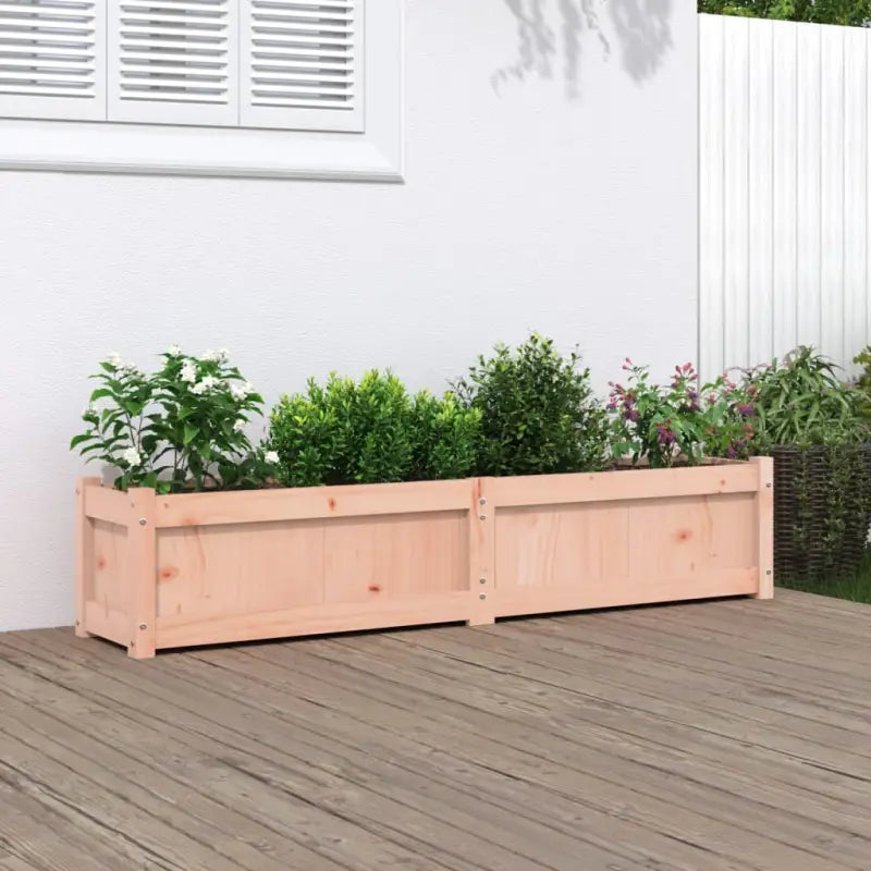 Houten plantenbak van massief grenenhout voor tuin en balkon decoratie - Natuurlijk douglashout / 1 - Bloempotten &