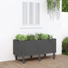 Houten plantenbak van massief grenenhout voor tuin en balkon - Grijs grenenhout / 121 x 50 x 57 cm / 1 - Bloempotten &