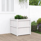 Houten plantenbak van massief grenenhout voor tuin en balkon - Wit / 1 - Bloempotten & plantenbakken