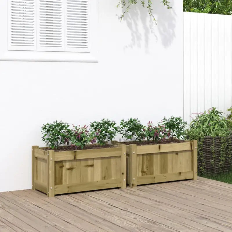 Houten plantenbakken van geïmpregneerd grenenhout voor tuin en balkon - Bloempotten & plantenbakken