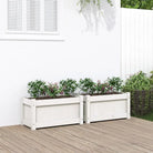 Houten plantenbakken van geïmpregneerd grenenhout voor tuin en balkon - Wit / 2 - Bloempotten & plantenbakken