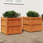 Houten plantenbakken van massief grenenhout voor tuin en balkon decoratie - Bruingrenen / 2 - Bloempotten &