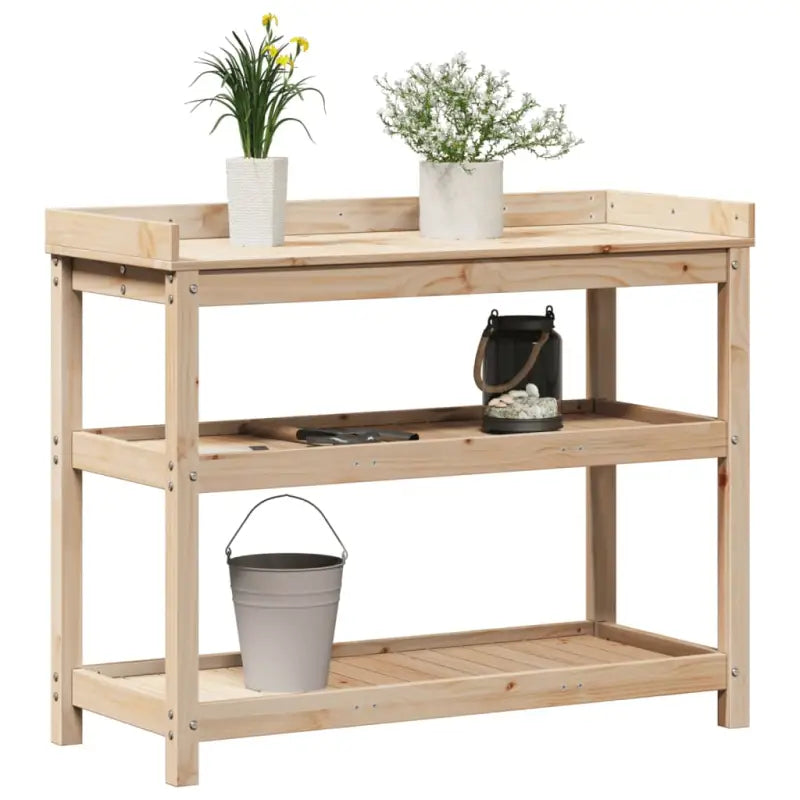 Houten Plantenstandaard van massief grenenhout voor binnen en buiten - Plantenstandaarden