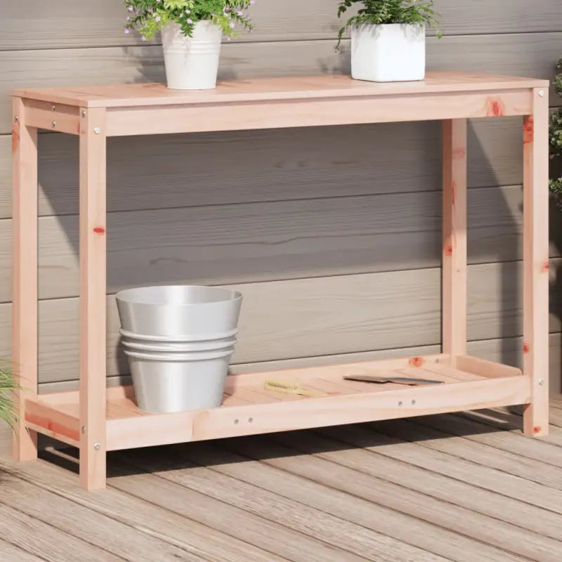 Houten plantenstandaard van massief grenenhout voor binnen en buiten - Natuurlijk douglashout / 108 x 35 x 75 cm / 1